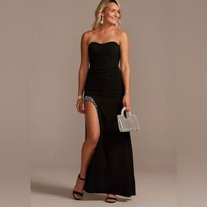 chinese dress ladies Catherine Baby-Blue Asymmetrical Pleated Long-Sleeve Maxi Dress, M / Blue